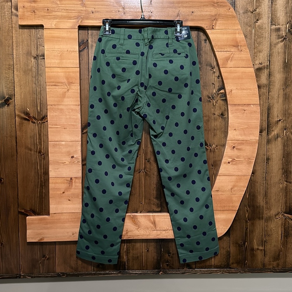 J.Crew High-Rise Girlfriend Chino in Gatlin Green Polka Dot - Picture 4 of 6